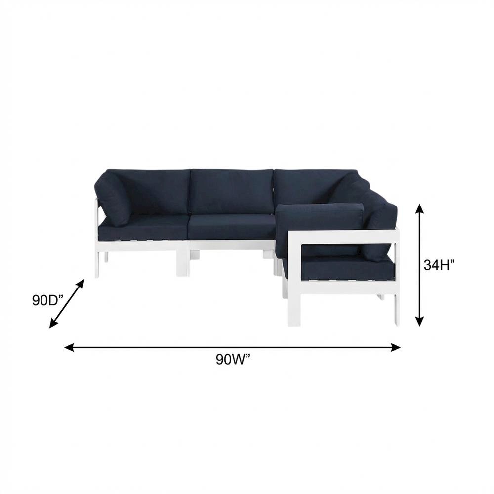 Navy Fabric Outdoor Modular Sectional With Contemporary Style. Picture 7