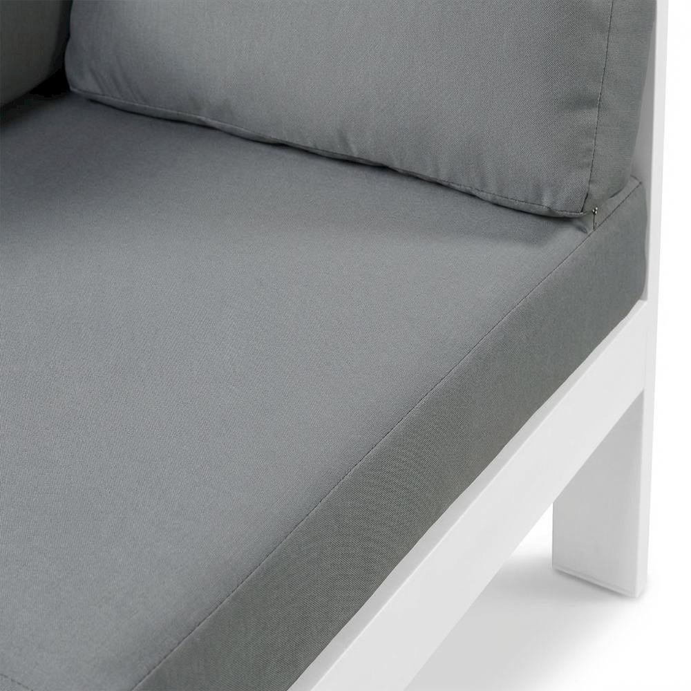 Gray Fabric Outdoor Corner Chair With Aluminum Frame And Contemporary Style. Picture 5