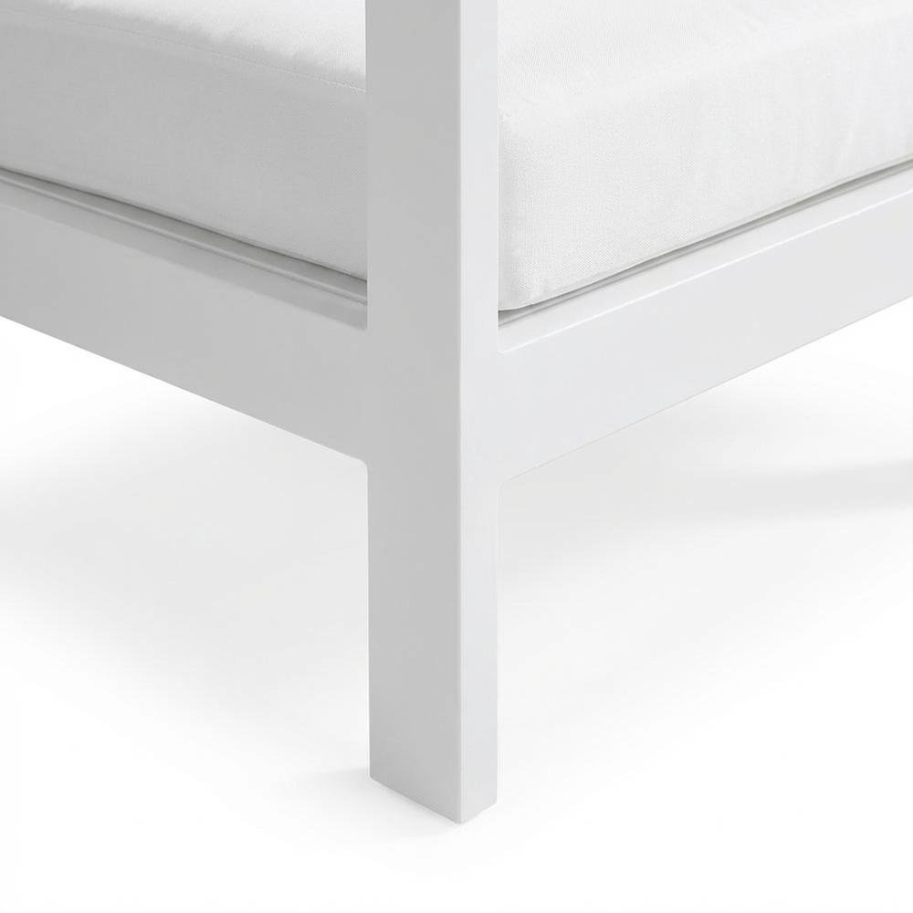 White Fabric Outdoor Patio Modular Sectional With Contemporary Style. Picture 6