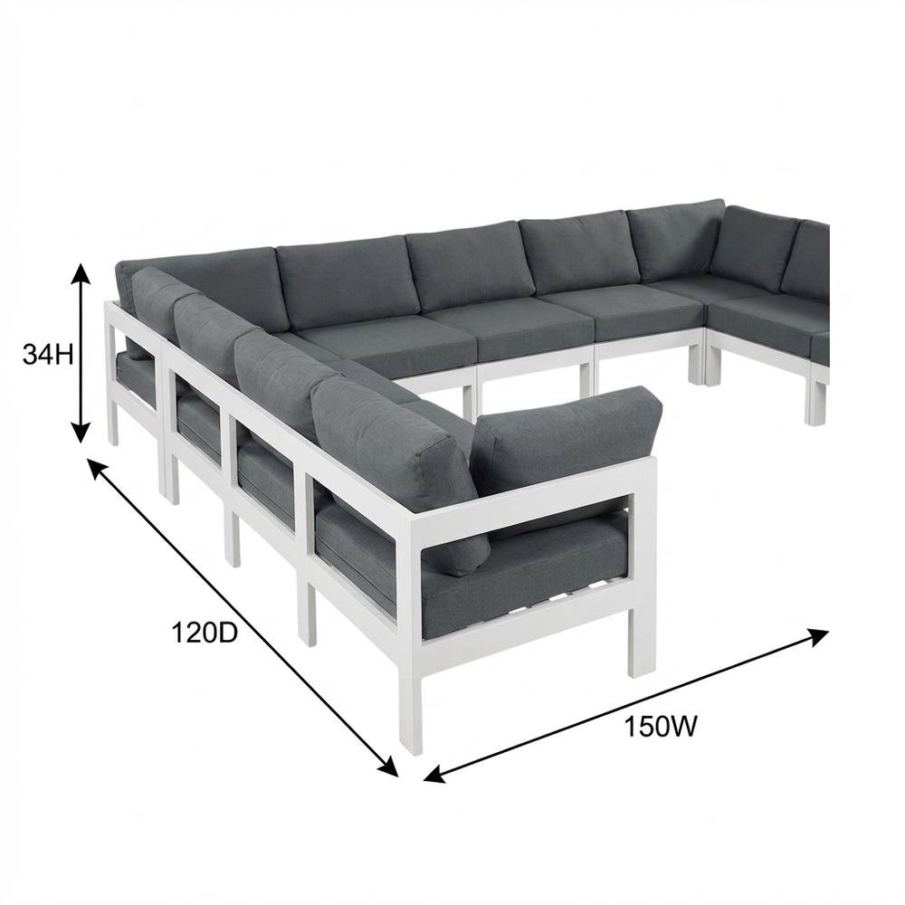Gray Fabric Outdoor Modular Sectional For Patio Lounge Comfort. Picture 7