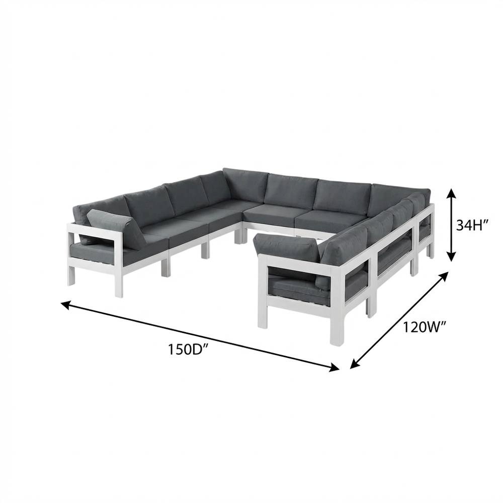 Gray Fabric Outdoor Modular Sectional With Contemporary Style For Patio. Picture 7