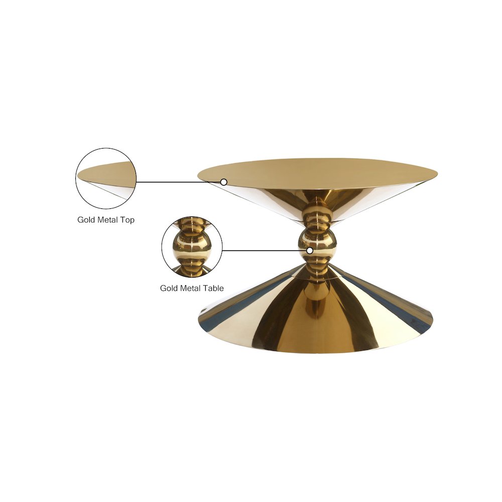 Malia Gold Stainless Steel Coffee Table. Picture 7