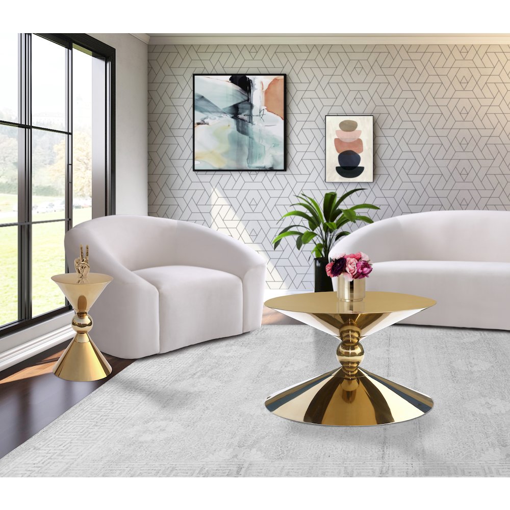Malia Gold Stainless Steel Coffee Table. Picture 5
