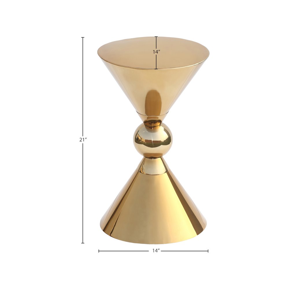 Malia Gold Stainless Steel End Table. Picture 6