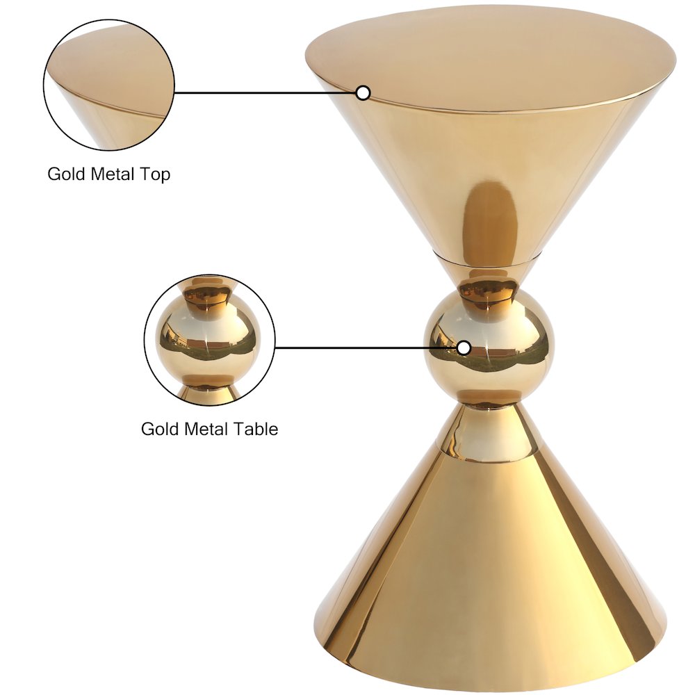 Malia Gold Stainless Steel End Table. Picture 7