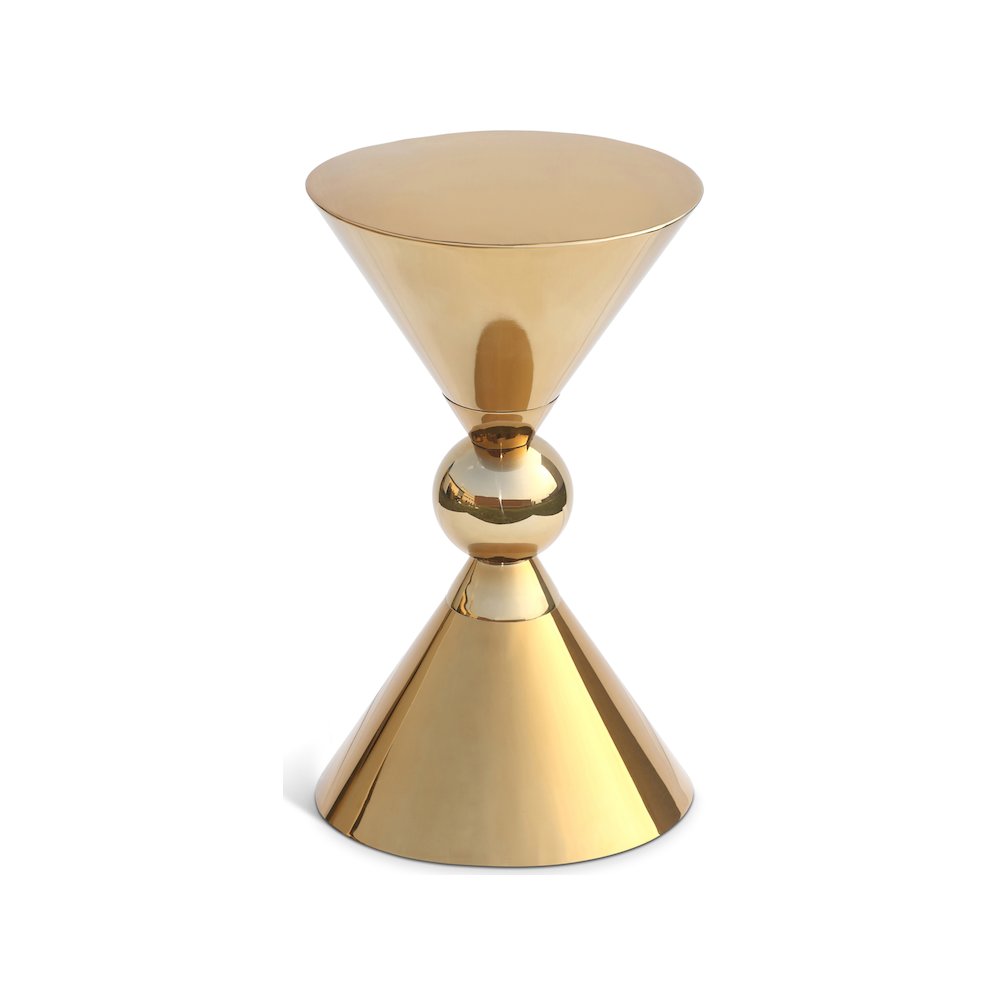 Malia Gold Stainless Steel End Table. Picture 1