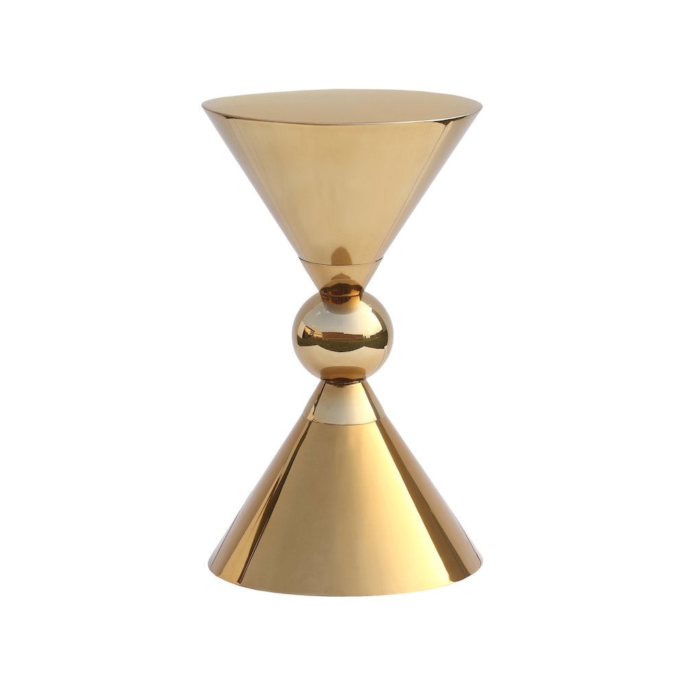 Malia Gold Stainless Steel End Table. Picture 3