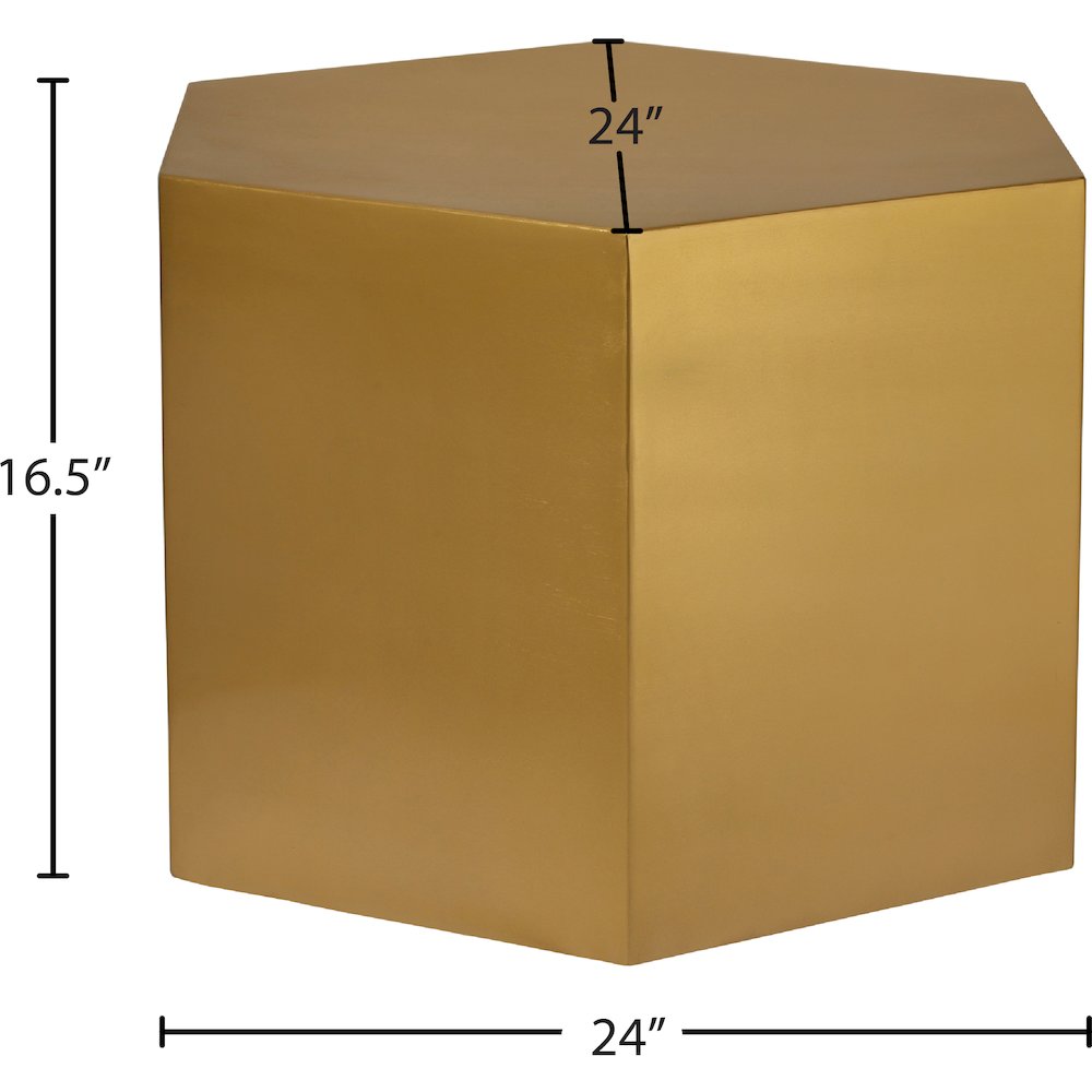 Hexagon Brushed Gold Coffee Table. Picture 8