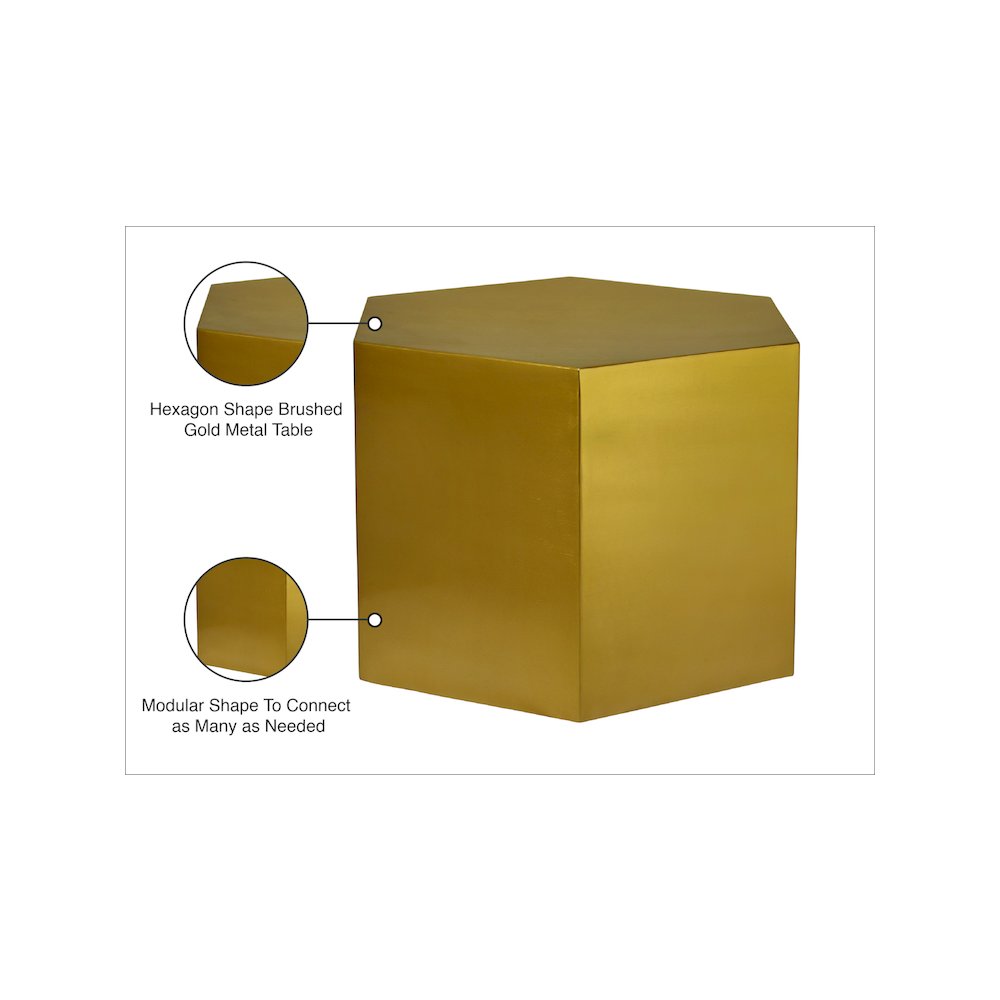 Hexagon Brushed Gold Coffee Table. Picture 9