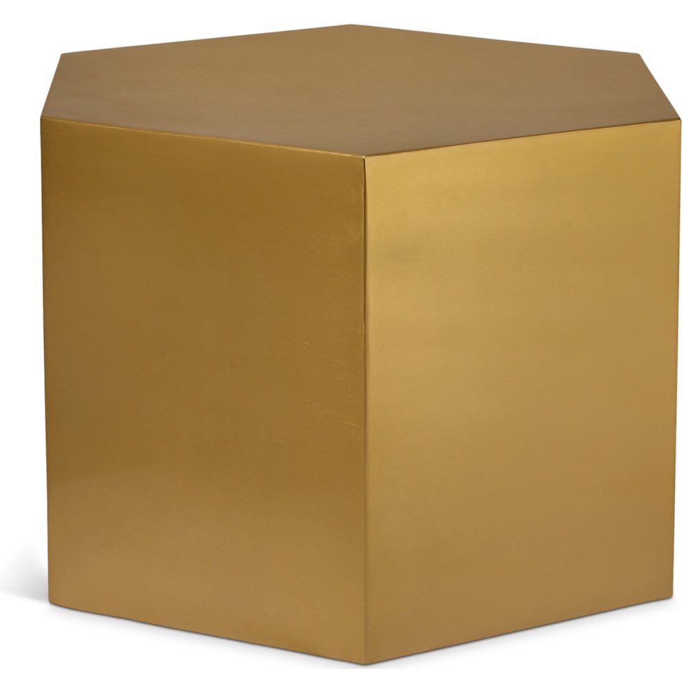 Hexagon Brushed Gold Coffee Table. Picture 1