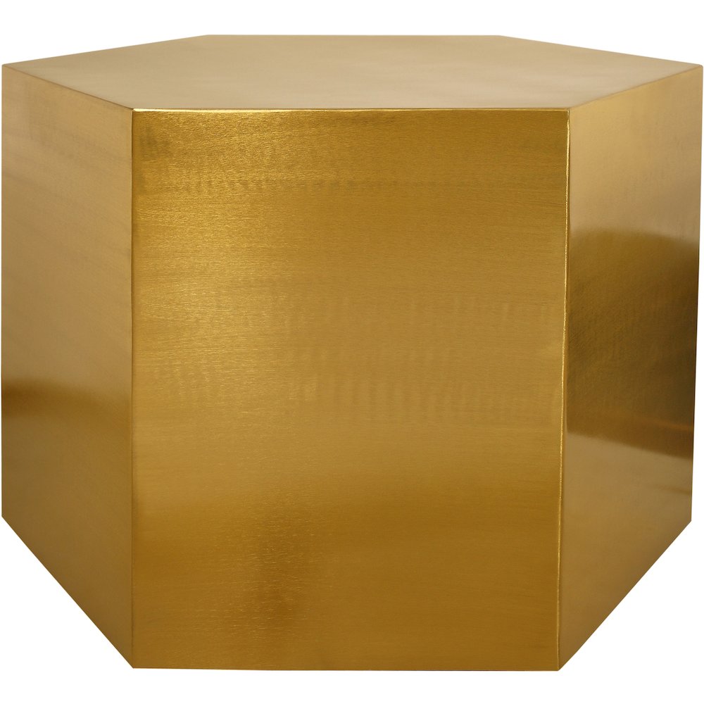Hexagon Brushed Gold Coffee Table. Picture 3