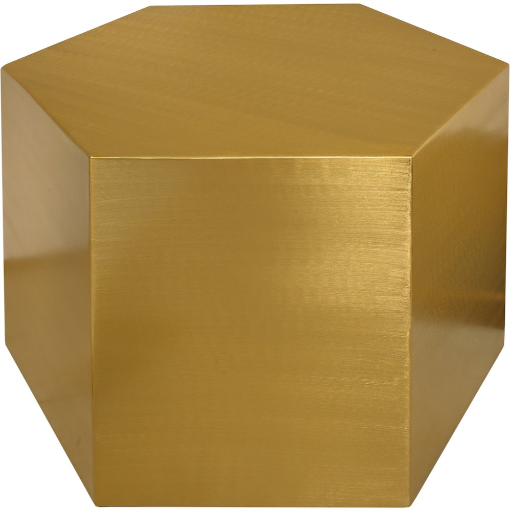 Hexagon Brushed Gold Coffee Table. Picture 4