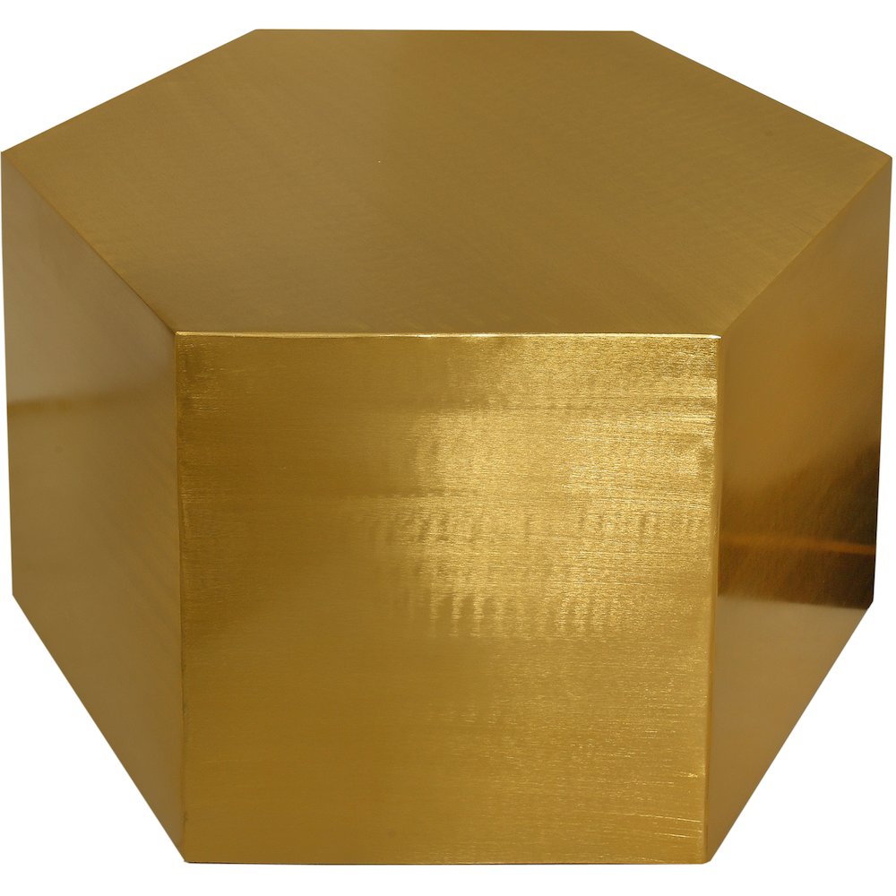Hexagon Brushed Gold Coffee Table. Picture 5