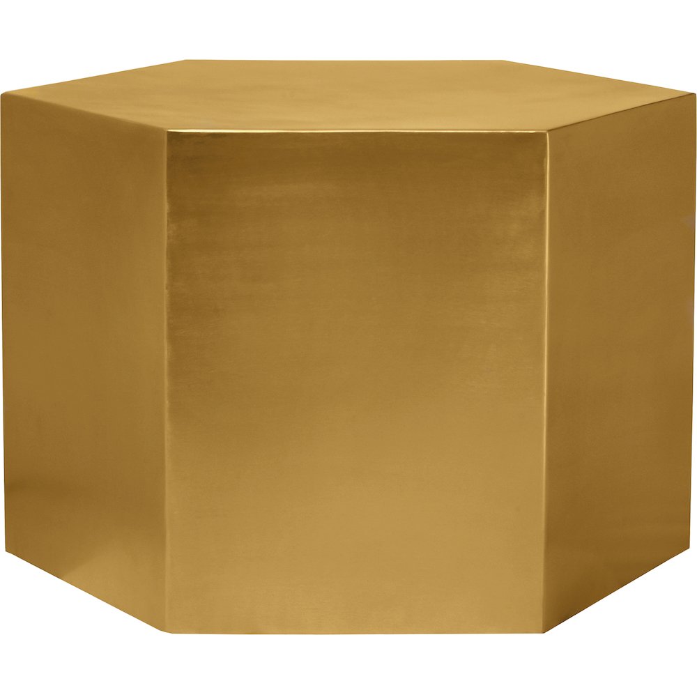 Hexagon Brushed Gold Coffee Table. Picture 6