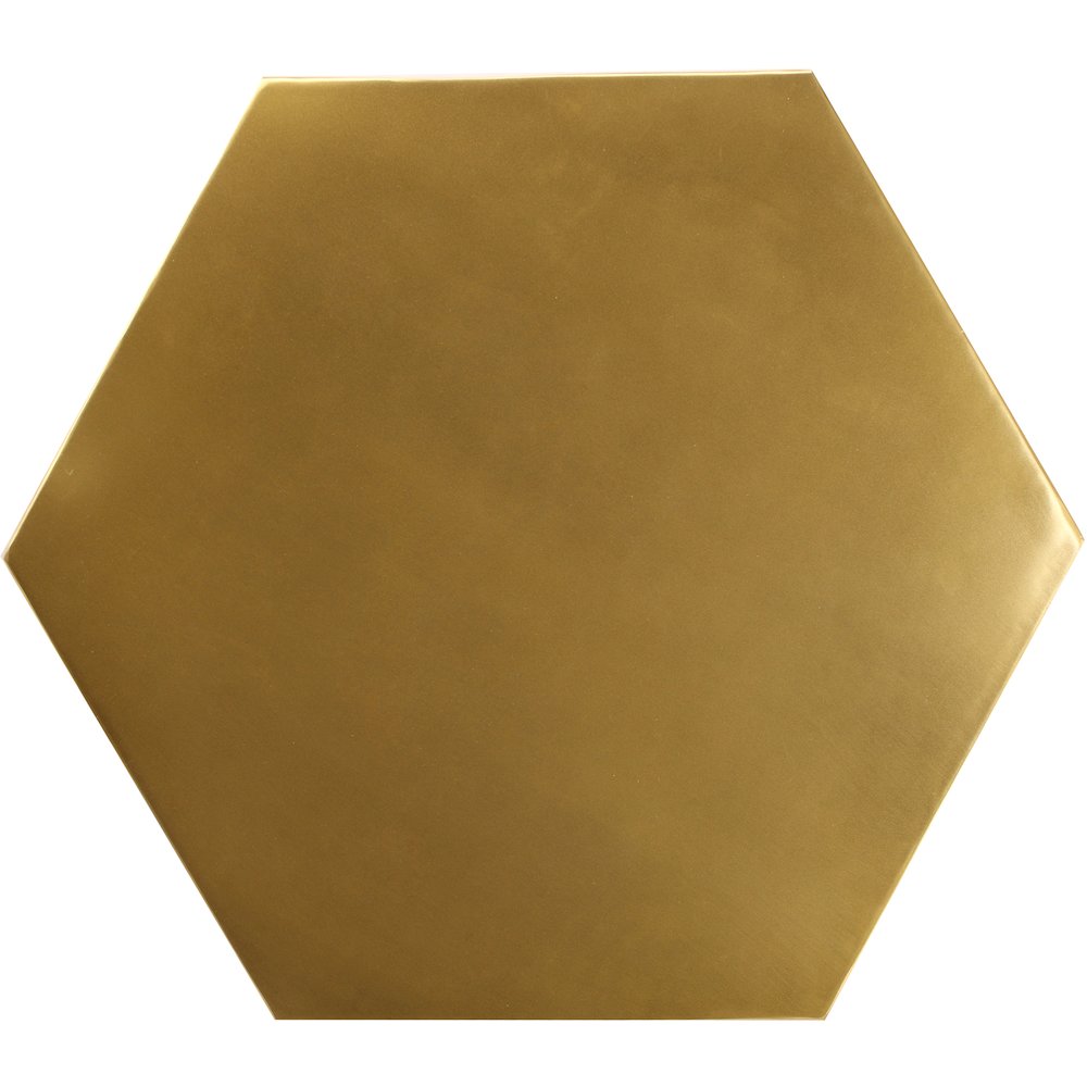 Hexagon Brushed Gold Coffee Table. Picture 7
