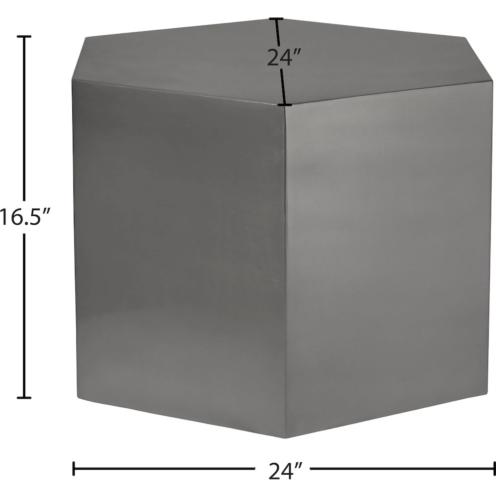Hexagon Brushed Chrome Coffee Table. Picture 8