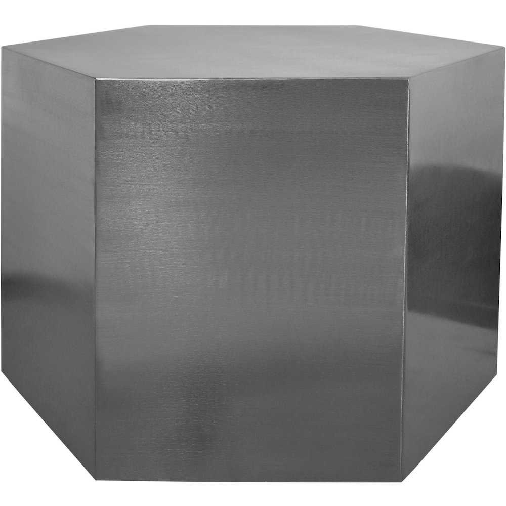 Hexagon Brushed Chrome Coffee Table. Picture 3