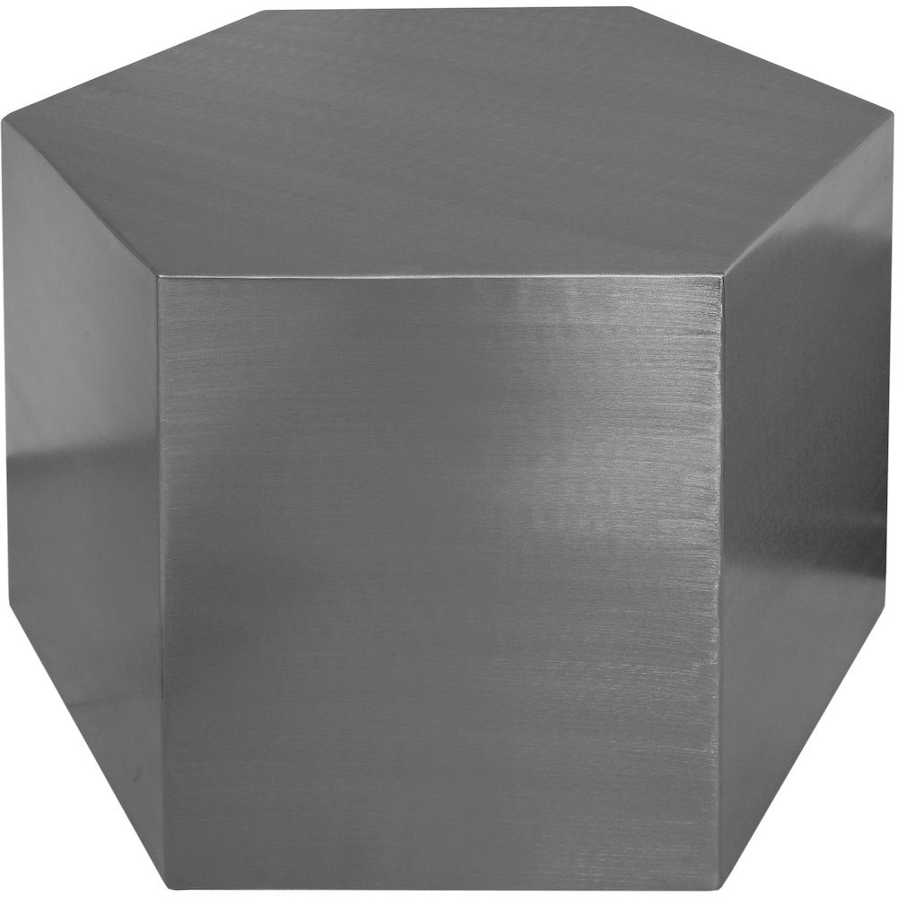 Hexagon Brushed Chrome Coffee Table. Picture 4