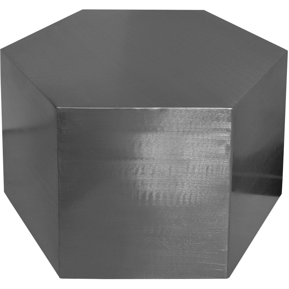 Hexagon Brushed Chrome Coffee Table. Picture 5