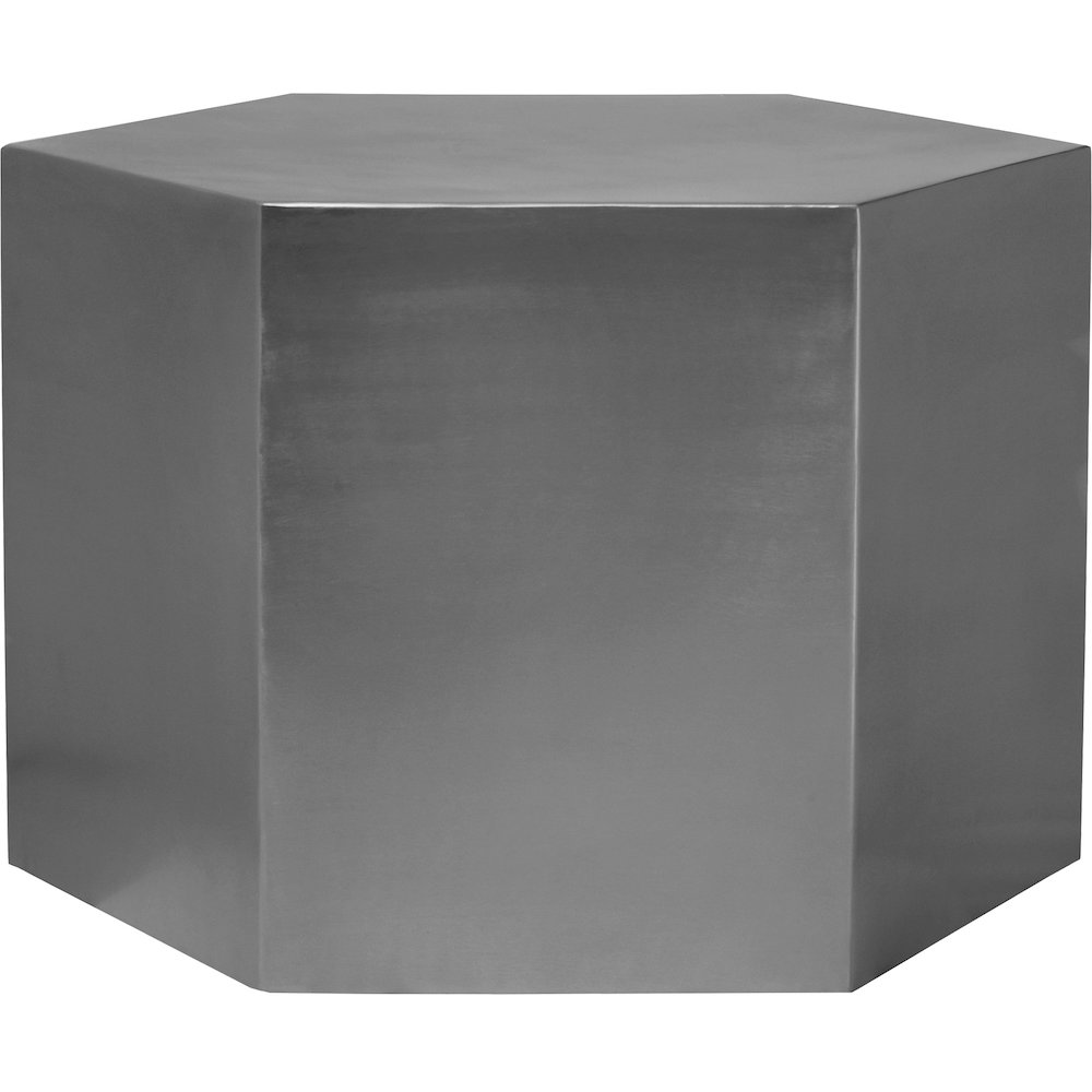 Hexagon Brushed Chrome Coffee Table. Picture 6