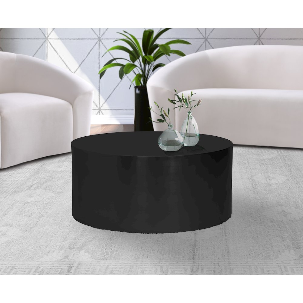 Cylinder Matte Black Coffee Table. Picture 2