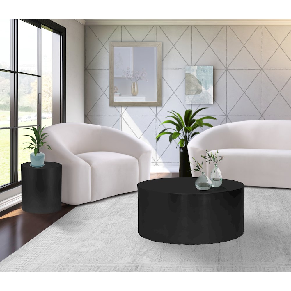 Cylinder Matte Black Coffee Table. Picture 5