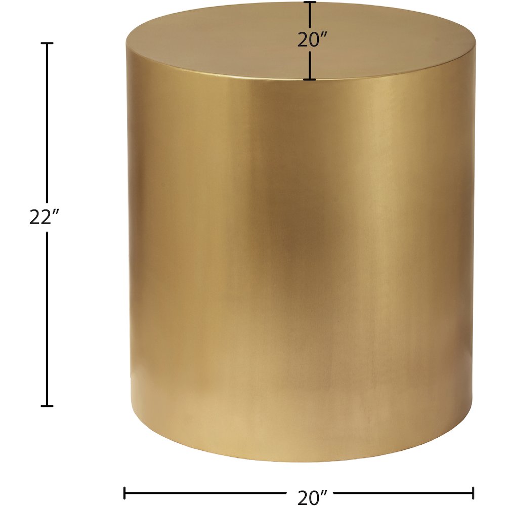 Cylinder Brushed Gold End Table. Picture 7