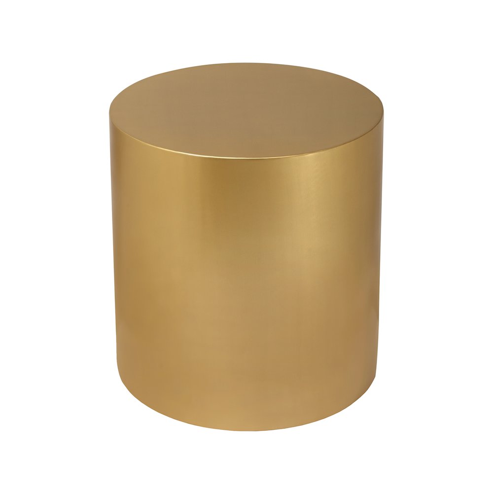 Cylinder Brushed Gold End Table. Picture 4