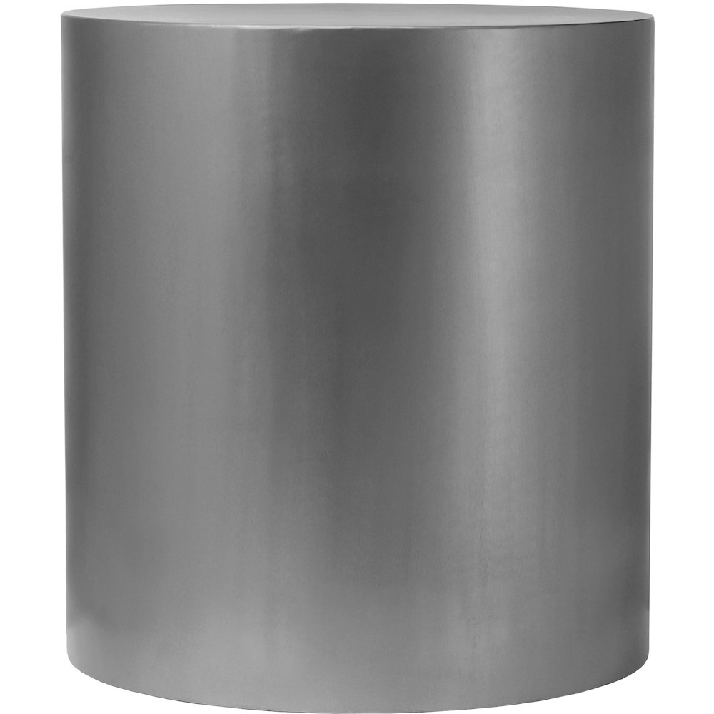 Cylinder Brushed Chrome End Table. Picture 3