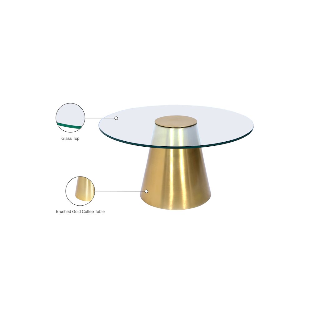 Glassimo Brushed Gold Coffee Table. Picture 8