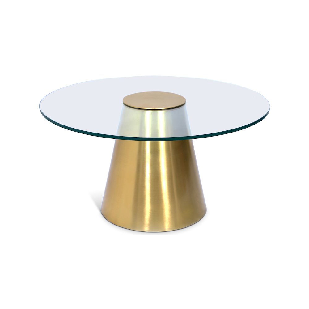 Glassimo Brushed Gold Coffee Table. Picture 1