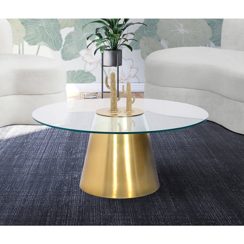 Glassimo Brushed Gold Coffee Table. Picture 2
