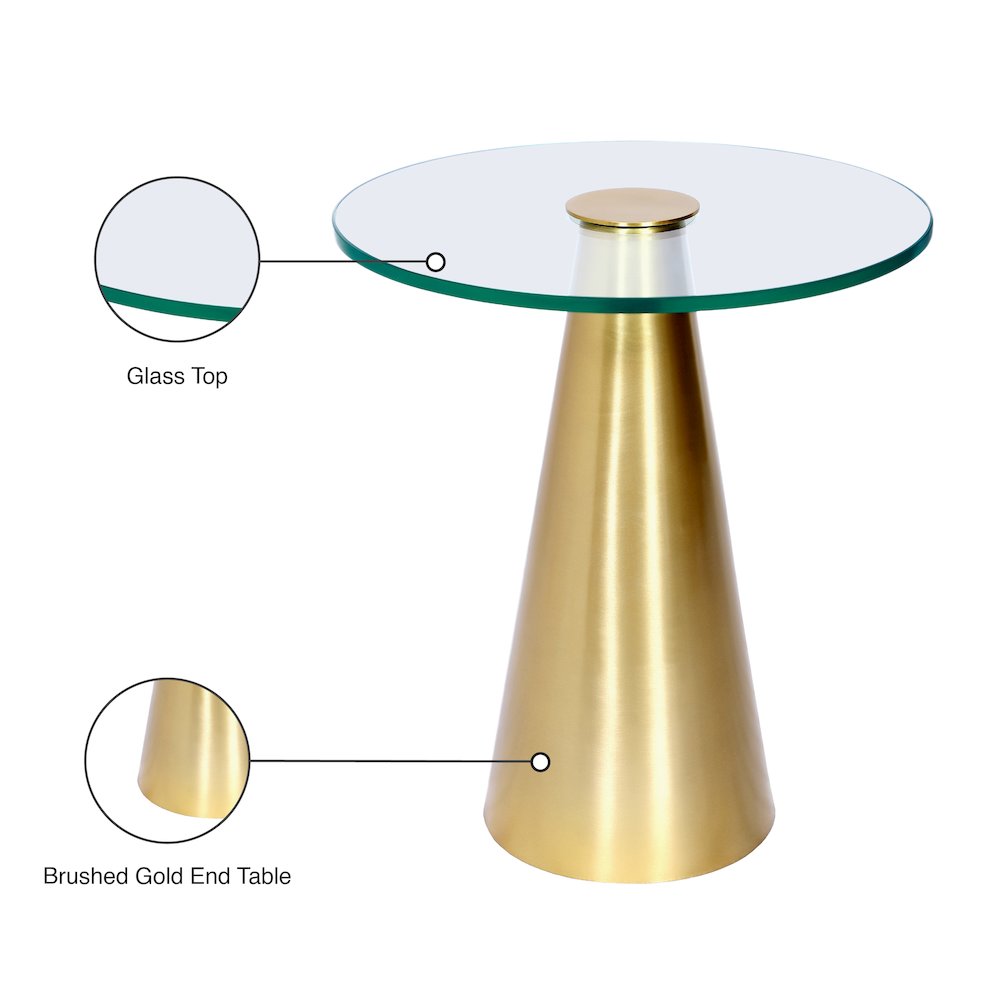 Glassimo Brushed Gold End Table. Picture 8