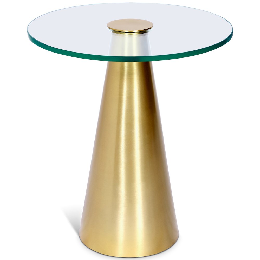 Glassimo Brushed Gold End Table. Picture 1