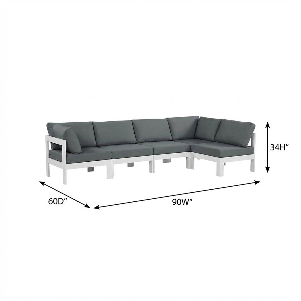 Gray Fabric Outdoor Patio Modular Sectional With Contemporary Design. Picture 7