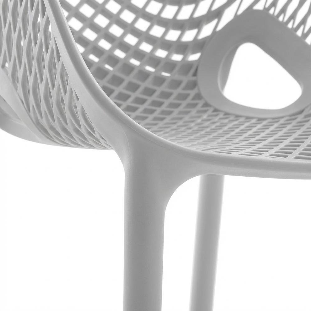 Gray Outdoor Patio Dining Chairs Set Of 4 With Armrests And Uv-Resistant Finish. Picture 6