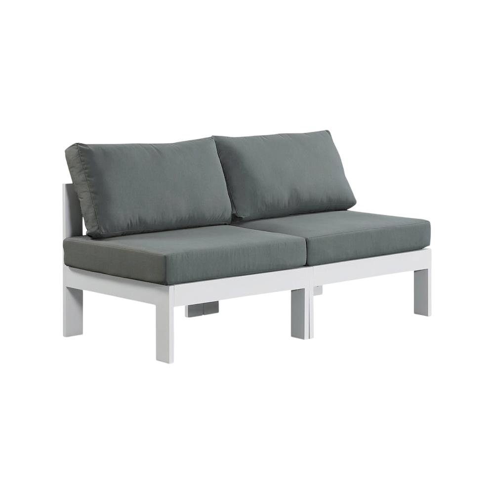 Gray Fabric Outdoor Modular Sofa With Contemporary Style And Cushioned Seating. Picture 1