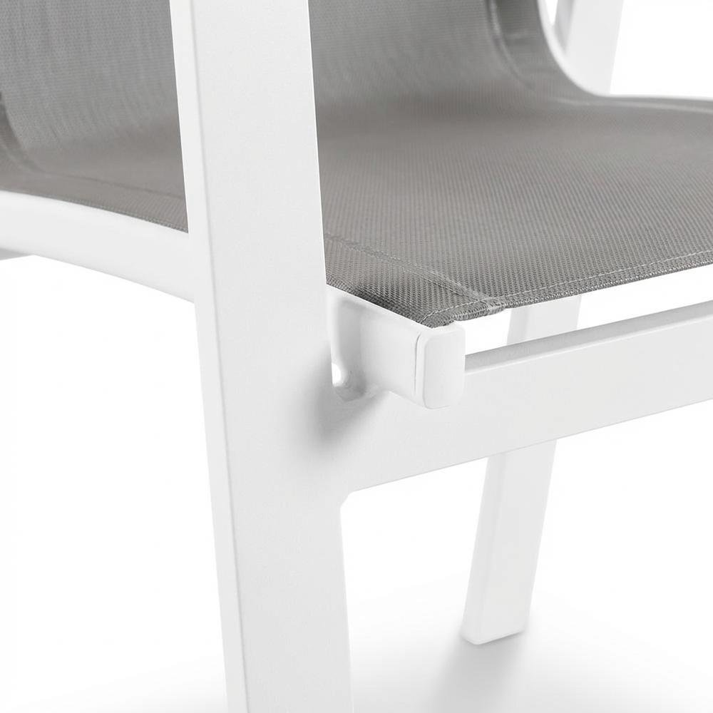 Gray Mesh Patio Armchair Set Of 2 With Cushioned Seats And Contemporary Style. Picture 6