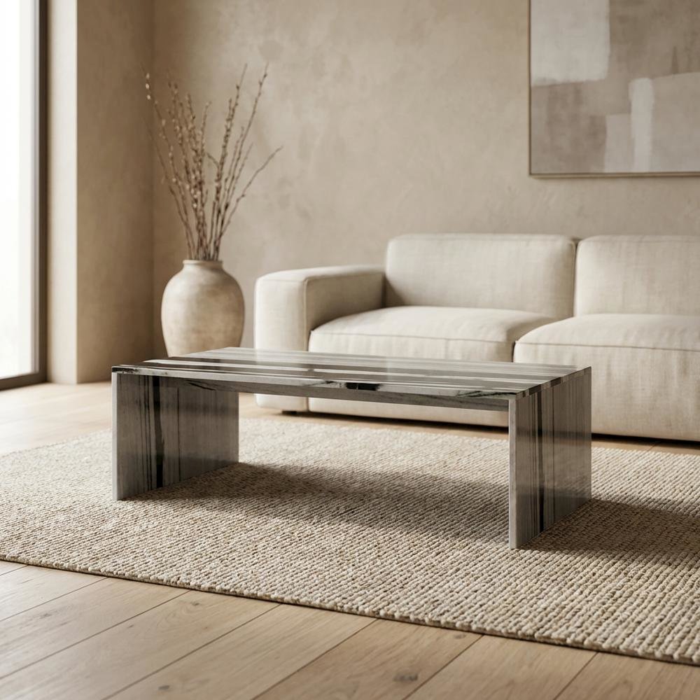 Contemporary Marble Coffee Table with Durable Panda Finish. Picture 3