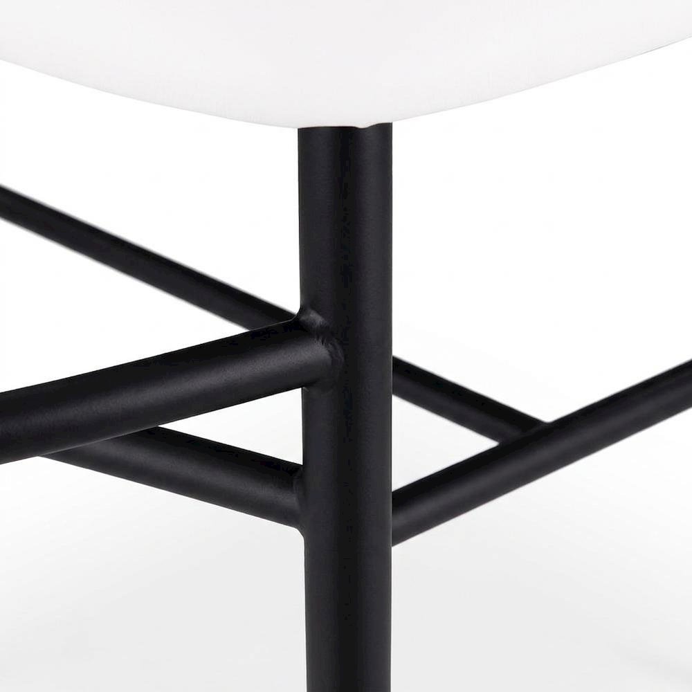 Vegan Leather Counter Stools with Back, Kitchen Island, Off-White, Set of 2. Picture 6