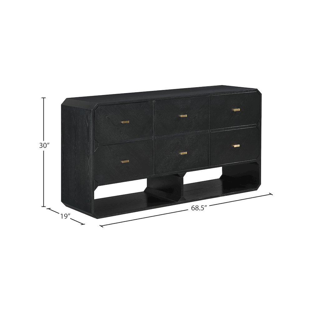 Parker Black Ash Veneer Dresser. Picture 11