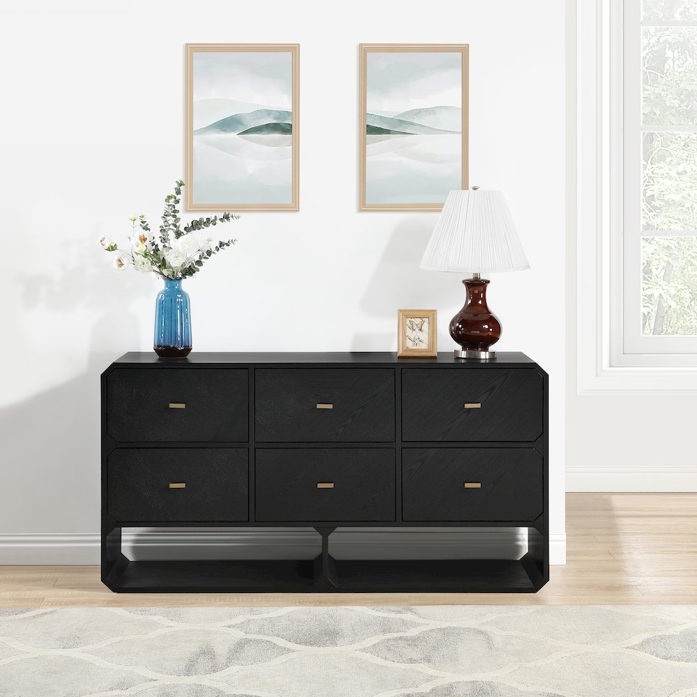 Parker Black Ash Veneer Dresser. Picture 2