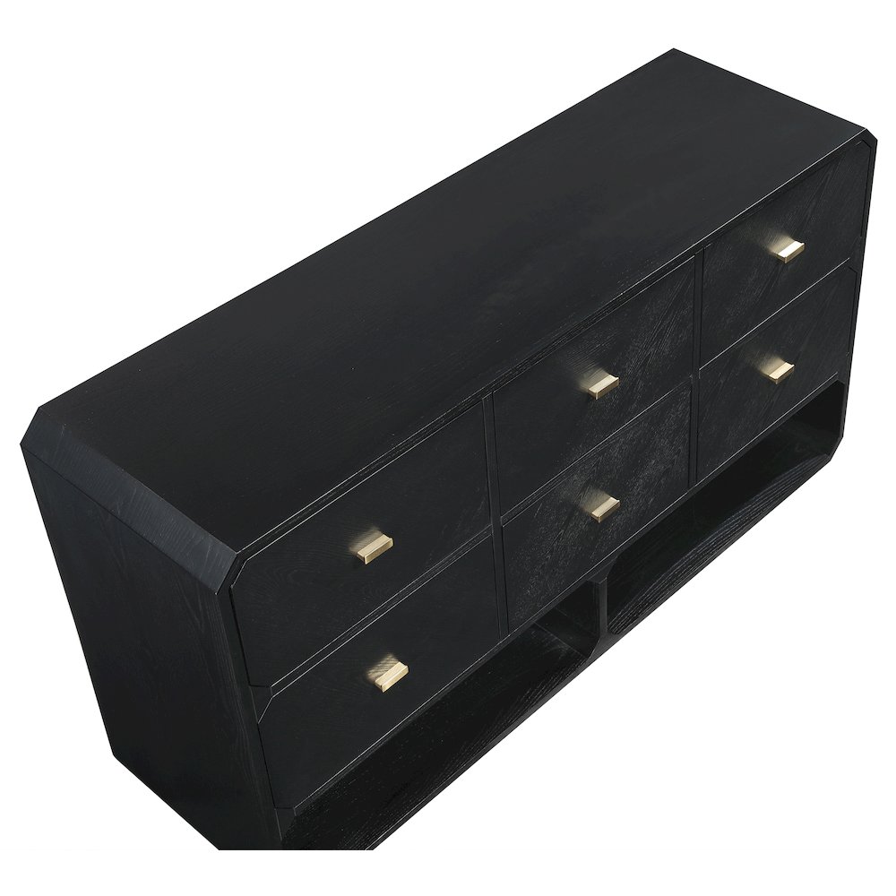 Parker Black Ash Veneer Dresser. Picture 8