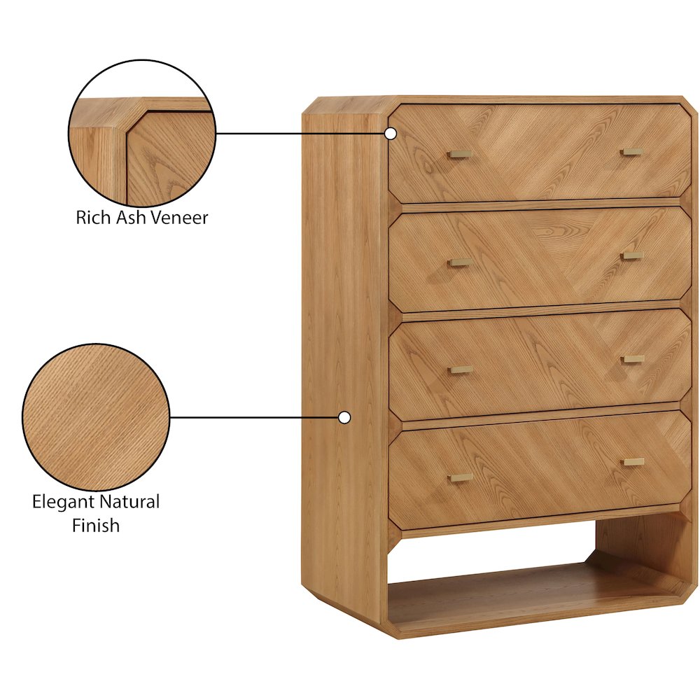 Parker Natural Ash Veneer Chest. Picture 10