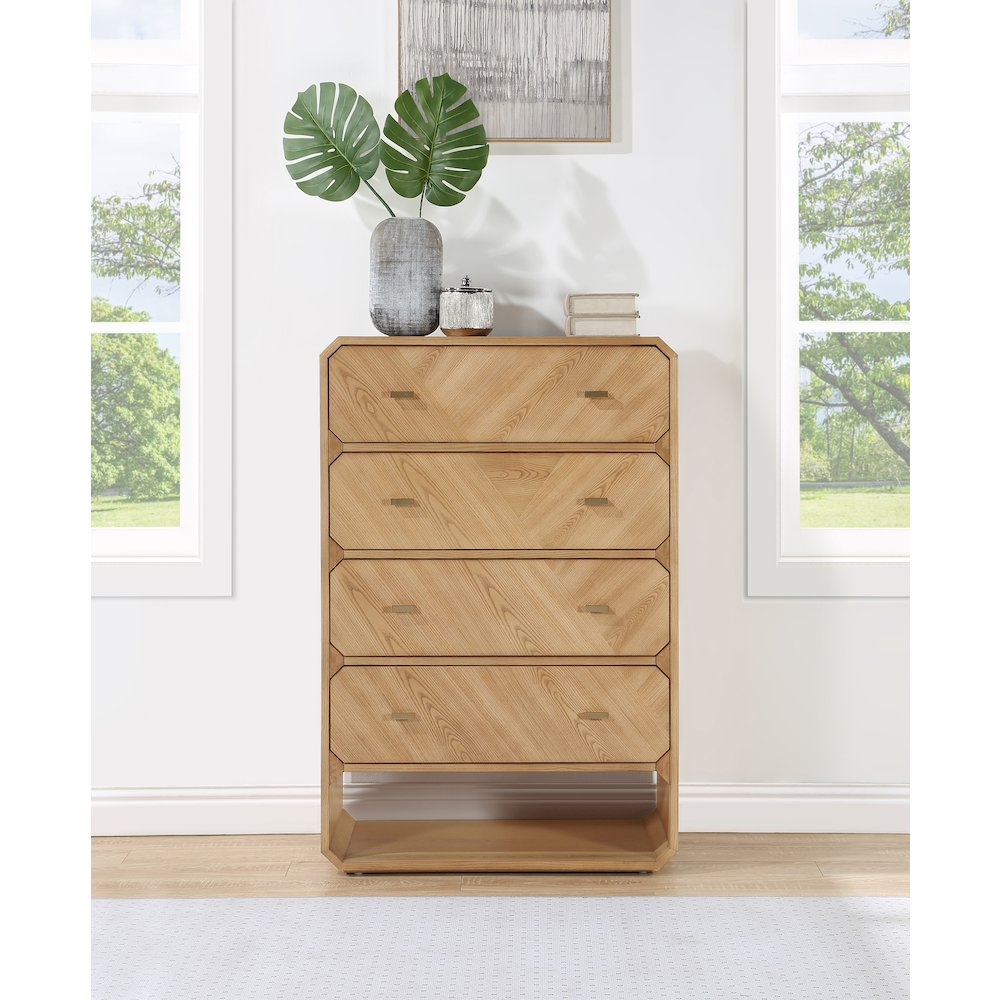 Parker Natural Ash Veneer Chest. Picture 2