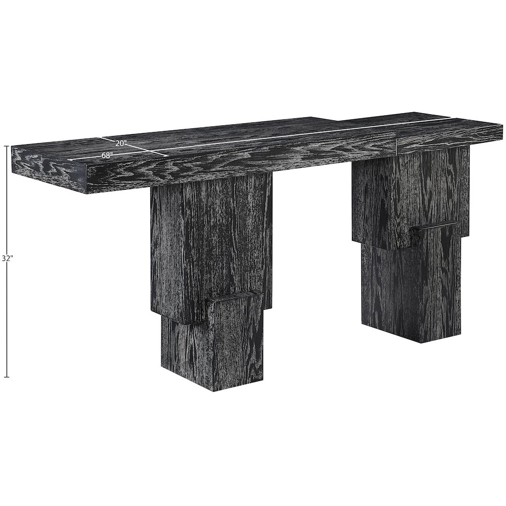 Anzio Black Oak Veneer And Solid Wood Console Table. Picture 6