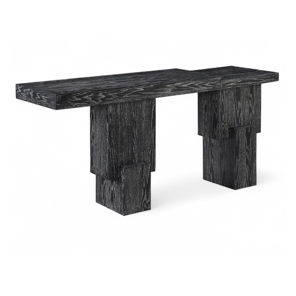 Anzio Black Oak Veneer And Solid Wood Console Table. Picture 1