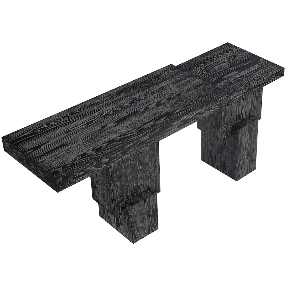 Anzio Black Oak Veneer And Solid Wood Console Table. Picture 3