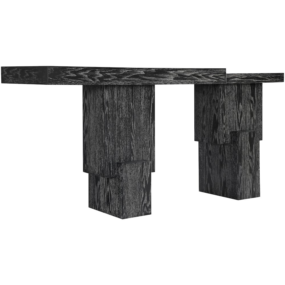 Anzio Black Oak Veneer And Solid Wood Console Table. Picture 4