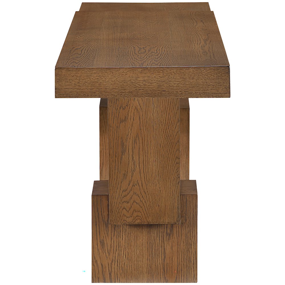 Anzio Brown Oak Veneer And Solid Wood Console Table. Picture 8